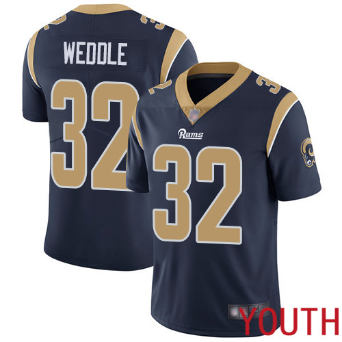 Los Angeles Rams Limited Navy Blue Youth Eric Weddle Home Jersey NFL Football #32 Vapor Untouchable->los angeles rams->NFL Jersey